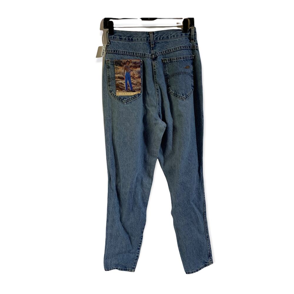 Chic deadstock denim mom jeans high waist 10 Tall NEW tapered relaxed